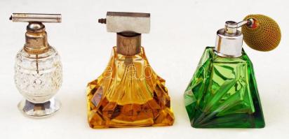 3 db különféle régi parfümös üveg