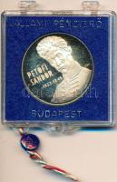 Csúcs Viktória (1934-) DN "Petőfi Sándor" Ag emlékérem eredeti plombált ÁPV plasztiktokban (16.2g/0.925/32mm) T:PP