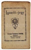 1929 Bp., Országos Frontharcos Szövetség által kiállított fényképes igazoló jegy