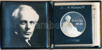 Fülöp Zoltán (1951-) 1981. "Bartók Béla / A kékszakállú herceg vára" Ag emlékérem ÁPV plasztiktokban, tanúsítvánnyal (20g/0.925/37mm) T:PP