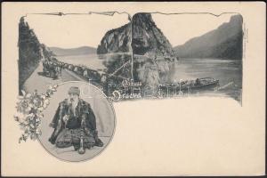 Orsova, Török bég, Kazán-szoros / Turkish bey, gorge, floral (EK)