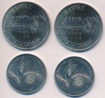 1981. 100Ft "FAO" (2x) eredeti tokban, tanúsítvánnyal + 1983. 100Ft CuNi "FAO" (2x) eredeti tokban, tanúsítvánnyal T:BU