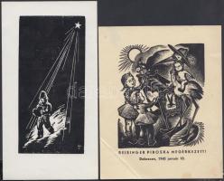 15 db különféle Ex libris, köztük néhány jelzett