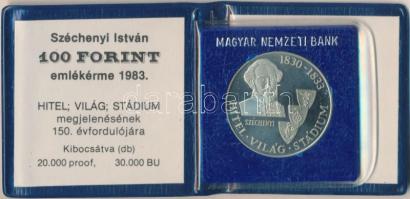 1983. 100Ft "Czóbel Béla" + 1983. 100Ft "Széchenyi István" + 1983. 100Ft "Simon Bolivár" + 1984. 100Ft alpakka "Kőrösi Csoma Sándor"  mindegyik tokban, tanúsítvánnyal T:BU,PP