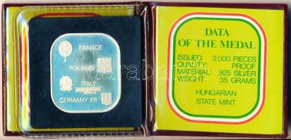 1982. "MLSZ / FIFA Világbajnokság Spanyolországban" Ag emlékérem eredeti tokban, tanúsítvá...