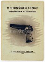 1950 48 M. Rendőrségi pisztoly anyagismerete és lőutasítása, a Belügyminisztérium kiadása, 56p