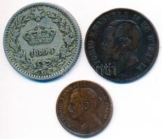 Olaszország 1861M 2c Cu + 1894KB 20c CuNi + 1909. 1c Cu T:2-,3
Italy 1861M 2 Centesimi Cu + 1894KB 2...