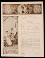 1902 Szegszárd(Szekszárd), A Szegzárdi Általános Ipartestület meghívója zászlószentelési ünnepélyre