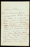 1886 Arany László (1844-1898) kézzel írt levele sógorának, Szél Kálmánnak közeli hozzátartozója igen súlyos betegségéről