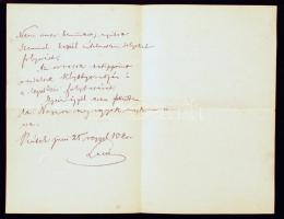 1886 Arany László (1844-1898) kézzel írt levele sógorának, Szél Kálmánnak közeli hozzátartozója igen...