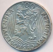 Csehszlovákia 1949. 100K Ag "Sztálin" T:2 Czechoslovakia 1949. 100 Korun Ag "Stalin" C:XF Krause KM# 30