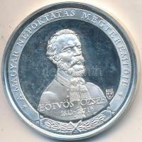 Bozó Gyula (1913-2004) DN "Eötvös József - A Magyar Népoktatás Megteremtője" Ag emlékérem (36,05g/0,925/43mm) T:PP ujjlenyomatos