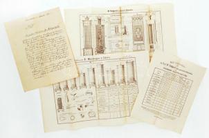 1872 Csőkályhákat ismertető német nyelvű képes iratok, 5 db / 1872 Röhrenofen