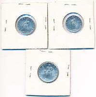 Vatikán 1952. 1L Al + 1953. 2L Al + 5L Al "XII. Pius" T:1,1- Vatican 1952. 1 Lira Al + 1953. 2 Lire Al + 5 Lire Al "Pius XII" C:UNC,AU