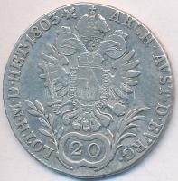 Csehország/történelmi tartomány 1803C 20Kr Ag "II. Ferenc" T:2- Bohemia 1803C 20 Kreuzer Ag "Franz II" C:VF