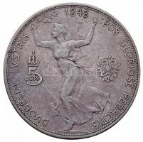 Ausztria 1908. 5K Ag Jubileum T:2-,3 Austria 1908. 5 Corona Ag Jubilee C:aVF