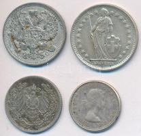 Vegyes: Német Birodalom 1906A 1/2M Ag + Oroszország 1915. 20k Ag + Svájc 1960B 1Fr Ag + Kanada 1962....