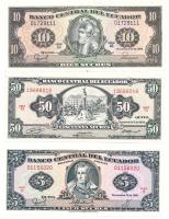 Ecuador 1984. 50S + 1988. 5S + 10S T:I,I- Ecuador 1984. 50 Sucres + 1988. 5 Sucres + 10 Sucres C:UNC,AU