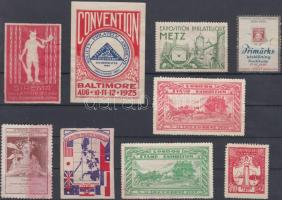 Bélyegkiállítások 9 db levélzáró