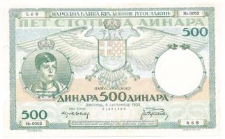 Jugoszlávia 1935. 500D T:restaurált Yugoslavia 1935. 500 Dinara C:restored