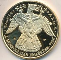 Lebó Ferenc (1960-) 1996. "A Honfoglalás emlékére - Emese álma / Álmos áldozata" aranyozot...