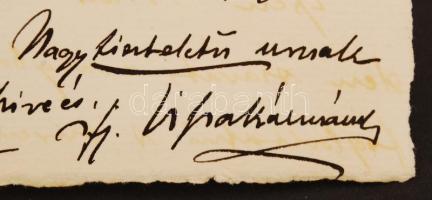 1897 ifj. Tisza Kálmán gróf (1867-1947) saját kézzel írt levele Szél Kálmán nagyszalontai esperesnek...