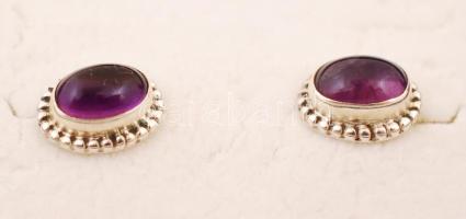 Ezüst (Ag) fülbevaló szintetikus kő díszítéssel, br: 1,3 g