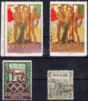 Olimpiák alkalmára kiadott 4 db levélzáró