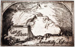 Komjáti-Wanyerka Gyula (1894-1958): Ex libris Koronthály Kálmán. Rézkarc, papír, jelzett, lapméret 16x24cm