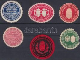 Bankok pecsétbélyegei 6 db (1 sérült)