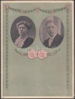 cca 1890-1930 5 db díszes, főként esküvői meghívó
