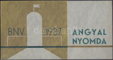 1937 BNV vásár. Angyal nyomda reklám nyomtatványa