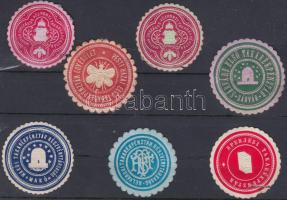 Takarékpénztárak 7 db pecsétbélyeg (3-on kis beszakadás)