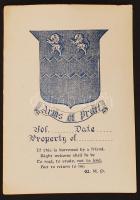 Jelzés nélkül: Ex libris of Pratt, klisé, papír, 13×9 cm