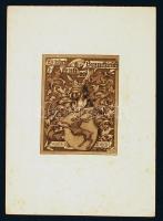 P. Voigt jelzéssel: Ex libris Ernst von Brauchitsh, rézmetszet, papír, 9×6,5 cm
