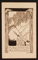 O. Barth jelzéssel: Bibliotheka Rickmersiana, fametszet, papír, 15×9,5 cm
