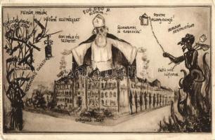 Budapest XIV. Erzsébet Nőiskola, a jövő reményei, növendékrajz, krampusz (fa)