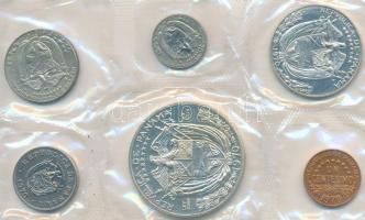 Panama 1970. 1c + 5c + 1/10B + 1/4B + 1/2B Ag + 1B Ag forgalmi sor fóliatokban T:PP
Panama 1970. 1 C...