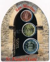 San Marino 2005. 2c + 20c + 2€ "Szent Ferenc kapu" sor dísztokban T:1
San Marino...