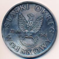 Lengyelország DN "Sziléziai Katonai Körzet" fém emlékérem tokban (70mm) T:1- Poland ND "Silesian Military District" metal commemorative medallion in case (70mm) C:AU