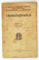 1925 Cserkésznapló, Kuna Jenő cserkésztiszt (szerk.) sok érdekes  tulajdonosi bejegyzéssel.