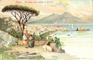 Naples, Napoli; Collina di Posillipo litho s: Mapuano (EK)