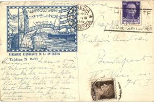 Venice, Venezia; Albergo Vapore e Cappello Nero / hotel, restaurant, advertisement, map (small tear)