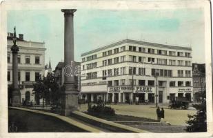 Kolozsvár, Dr. Halász gyógyszertára, mozi / pharmacy, cinema, automobile, Perry automobile petrol (gluemark)