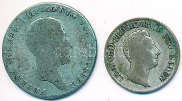 Német Államok/Poroszország 1816A 1/6 Tallér Ag "III. Frigyes Vilmos" + Baden 1836. 6Kr Ag ...