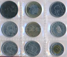 48db-os vegyes fémpénz tétel, magyar és külföldi érmek érmetartó albumban T:vegyes
48pcs of diff. Hu...