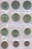 48db-os vegyes fémpénz tétel, magyar és külföldi érmek érmetartó albumban T:vegyes
48pcs of diff. Hu...