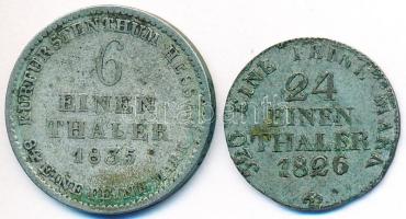 Német Államok/Szászország-Albertine 1826S 1/24 Tallér Ag "III. Frigyes Ágost" + Hesse-Cassel 1835. 1/6 Tallér Ag "II. Vilmos és Frigyes Vilmos" T:2-,3 German States/Saxony-Albertine 1826S 1/24 Thaler Ag "Friedrich August III" + Hesse-Cassel 1835. 1/6 Thaler Ag "Wilhelm II and Friedrich Wilhelm" C:VF,F Krause KM#1094,590
