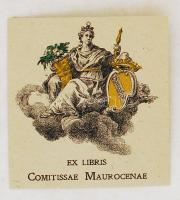 Jelzés nélkül: Ex libris Comitissae Maurocenae, klisé, papír, 8×8 cm