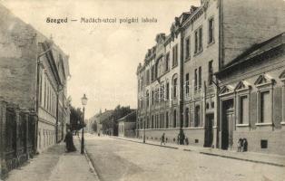 Szeged, Madách utca, polgári iskola; Grünwald Herman kiadása